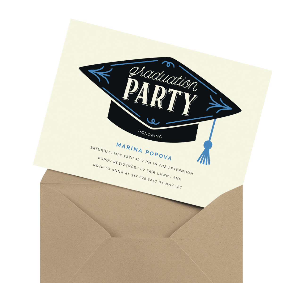 modern photo graduation party invitation
