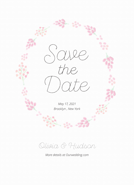 Lilac Calligraphy Save The Date